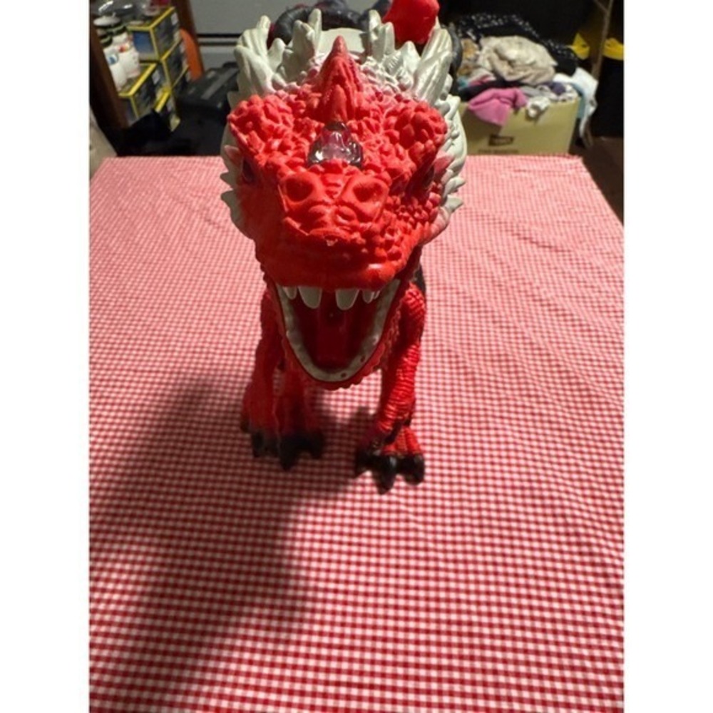 New Bright Industrial Dragon Toy Red Black Wings Roaring Sound Lights